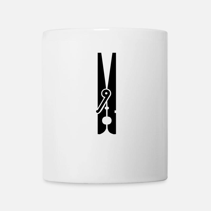 Pince à linge / pince à linge (1c) - Mug blanc - blanc