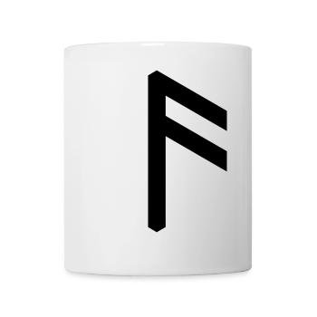 Rune: Ansuz ᚨ (A) Ase, Quantum Runes Futhark 0 © - Mug - white - Front