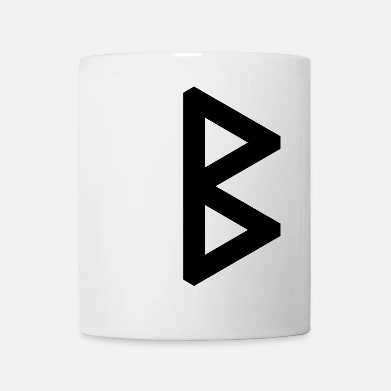 Rune: Berkjon / Berkano ᛒ (B), QuantumRunesFuthark0 © - Mug blanc - blanc