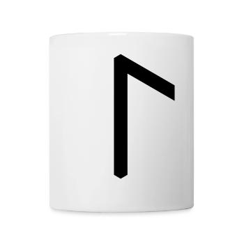 Rune: Laguz ᛚ (L), Quantum Runes Futhark 0 © - Tasse - Weiß - Vorne