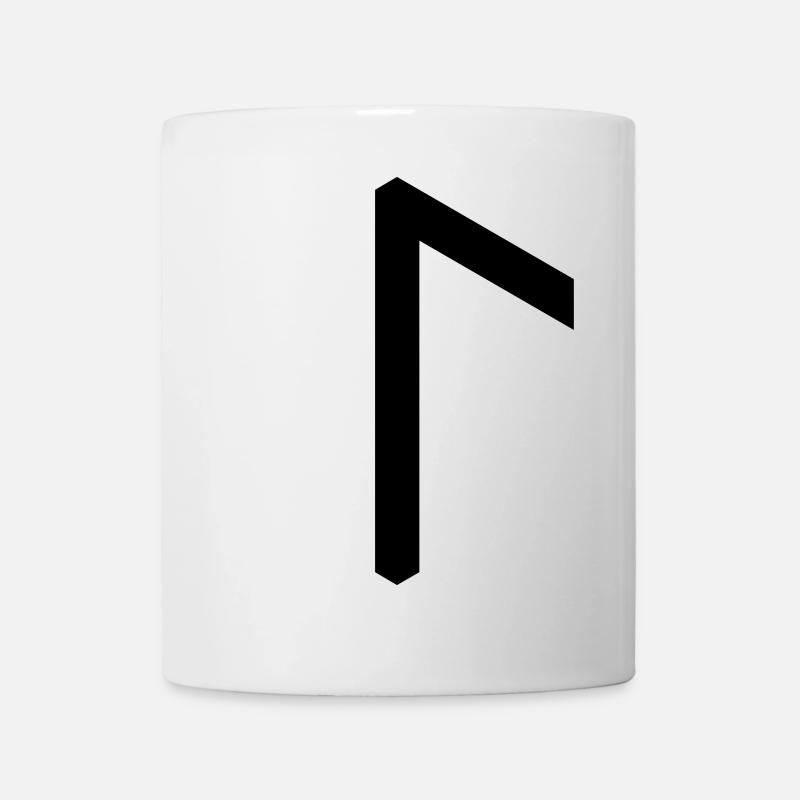 Rune: Laguz ᛚ (L), Quantum Runes Futhark 0 © - Mug blanc - blanc