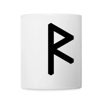 Rune: Raidho ᚱ (R), Quantum Runes Futhark 0 © - Tasse - Weiß - Vorne