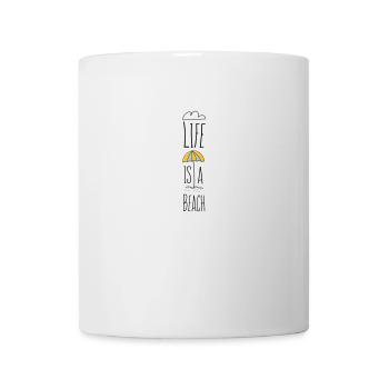 Life is a Beach Schriftzug Sommer Summer Schrift - Tasse - Weiß - Vorne