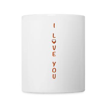 i love you VERTIKAL | Vectorgraphic = Change Color - Tasse - Weiß - Vorne