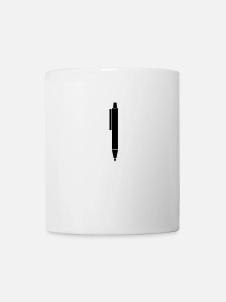 Kugelschreiber Stift Kulli Illustration - Tasse - Weiß