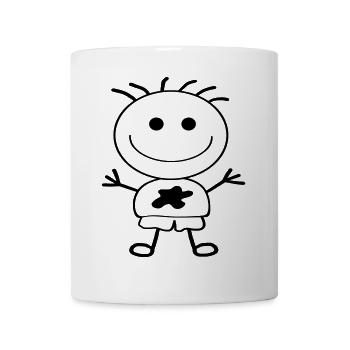 Strichmännchen-Junge - Tasse - Weiß - Vorne