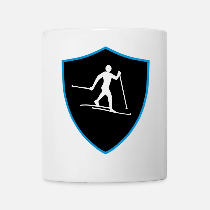 Langlauf Schild - Tasse - Weiß