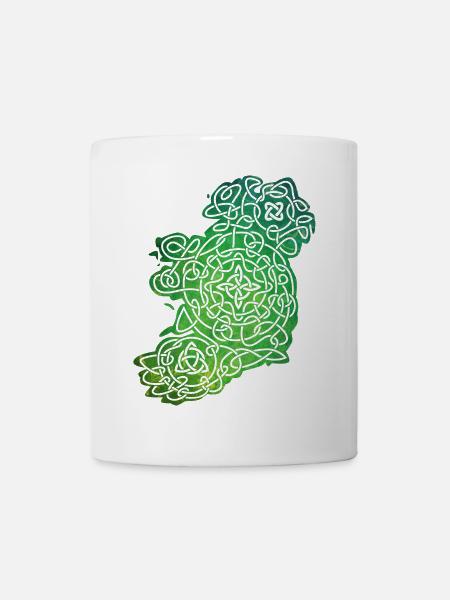 Celtic Map of Ireland - Tasse - Weiß