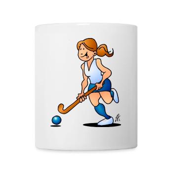 Full Color Field Hockey Girl Design - Mug - white - Front