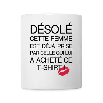 desole femme prise - Mug blanc - blanc - Devant