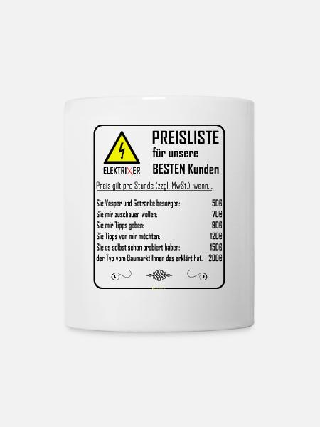 ElektriXer Preisliste (schwarz) V2 - Tasse - Weiß