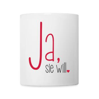 Ja sie will Junggesellin Junggesellenabschied - Tasse - Weiß - Vorne