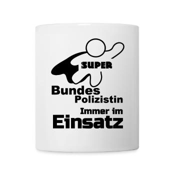 Super Bundespolizistin Polizei, Sprüche, Geschenk - Tasse - Weiß - Vorne