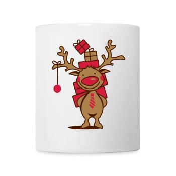 A reindeer with gifts - Mug - white - Front