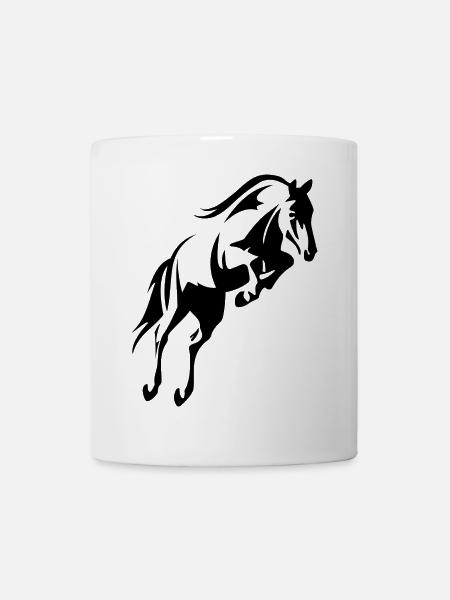 cheval bondissant - Mug blanc - blanc