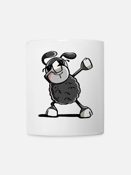 Trendy Black Sheep Dab Danse - tamponnant Animaux - Mug blanc - blanc