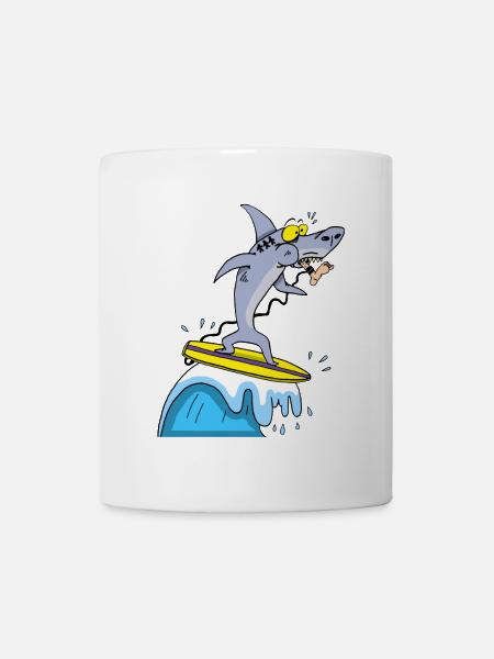 Requin surfeur - Mug blanc - blanc