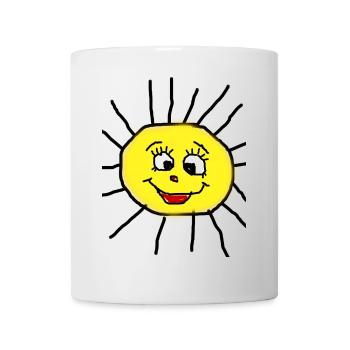 Lustige Sonne - Tasse - Weiß - Vorne
