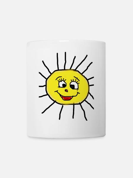 Lustige Sonne - Tasse - Weiß