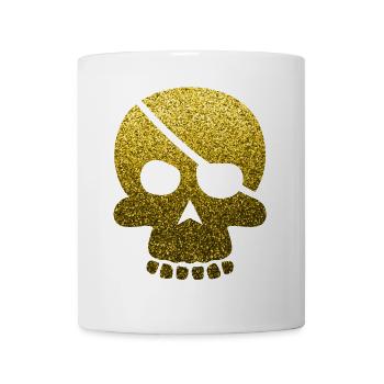 Glitzernder Piraten-Schädel - Tasse - Weiß - Vorne