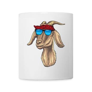 Chèvre robuste avec lunettes de soleil et bandana - Mug blanc - blanc - Devant