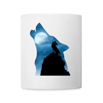 Cooles Wolf T-Shirt, Geschenkidee - Tasse - Weiß - Vorne