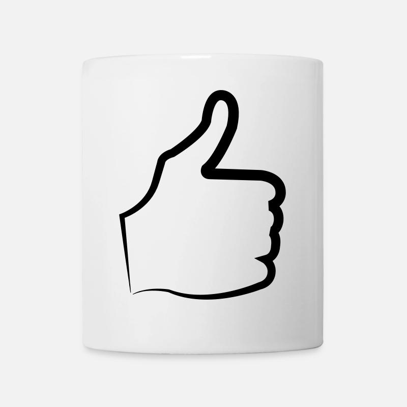 Daumen hoch thumb - Tasse - Weiß