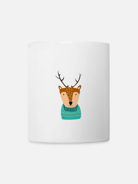 Lustiger Hirsch Rentier Winter Geschenk - Tasse - Weiß