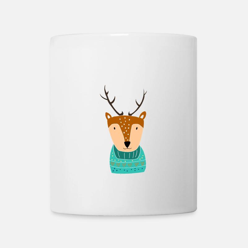 Lustiger Hirsch Rentier Winter Geschenk - Tasse - Weiß