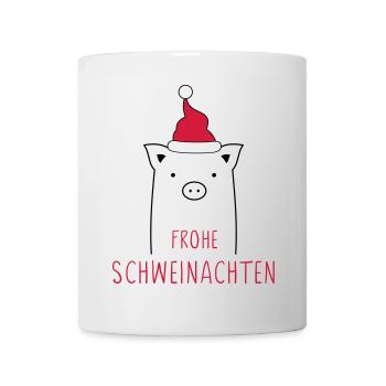 Frohe Weihnachten I Schweinachten Schwein Sau - Tasse - Weiß - Vorne