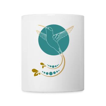 Goldener Kolibri mit Ornamente - Tasse - Weiß - Vorne