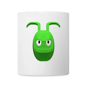 Fröhlicher grüner Alien mit Antennen - Tasse - Weiß - Vorne