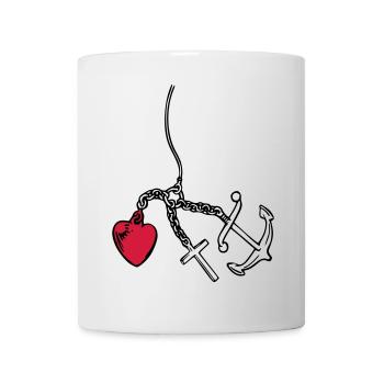 glaube liebe hoffnung herz - Tasse - Weiß - Vorne