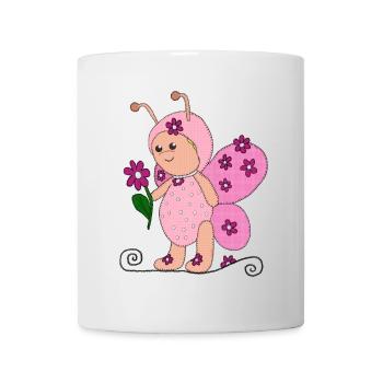 Schmetterling Rosa - Tasse - Weiß - Vorne