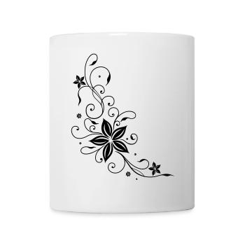 Filigranes und feminines Tribal mit Blumen. - Tasse - Weiß - Vorne