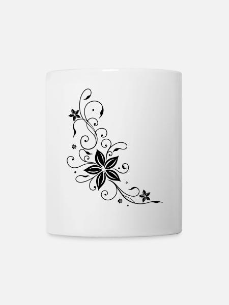 Floral Tribal and Tattoo ornament. - Mug - white