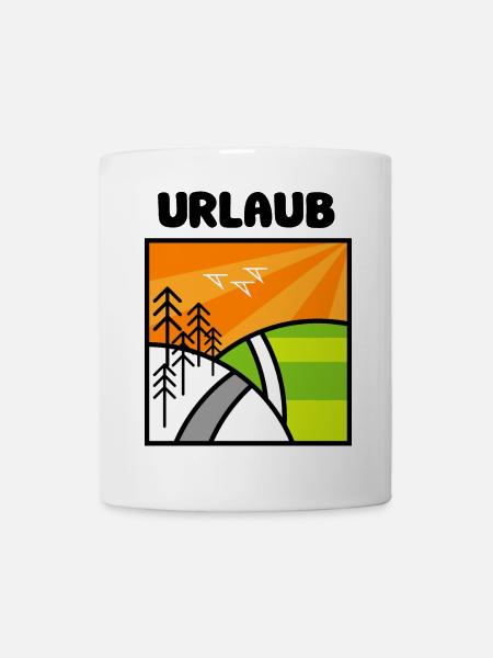 urlaub natur nature landschaft berge minimal icon - Tasse - Weiß