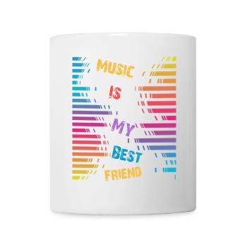 Music is my best friend - Mug - white - Front