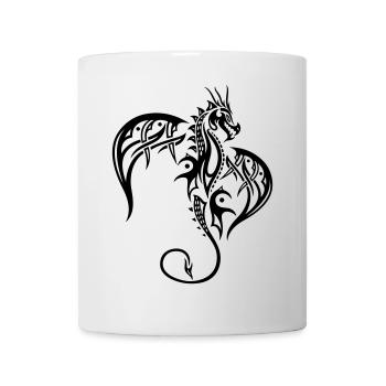Fliegender Fantasy Drache - Tasse - Weiß - Vorne