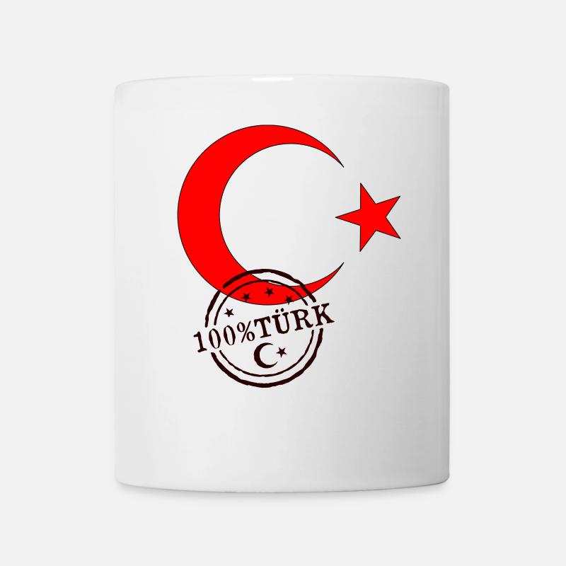 Drapeau turc 100% Türk - Mug blanc - blanc