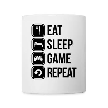 eat sleep game repeat spiele - Tasse - Weiß - Vorne