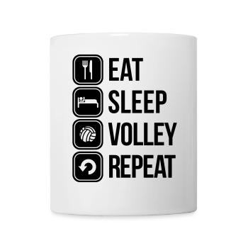 eat sleep volley repeat - Mug - white - Front