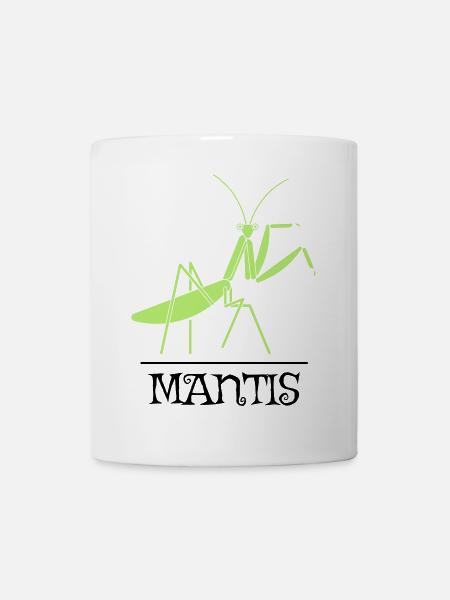 Gottesanbeterin – Illustration für Naturfreunde - Tasse - Weiß