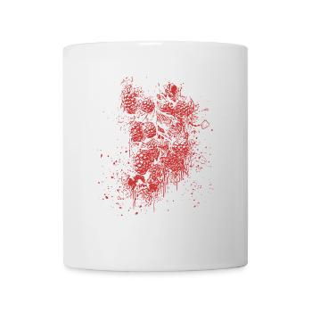 Rote Rosen Spritzer Muster - Tasse - Weiß - Vorne