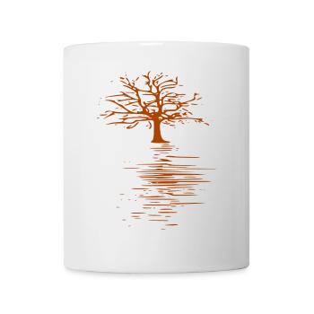 Baumreflexion am Wasser - Tasse - Weiß - Vorne