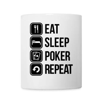 eat sleep poker repeat - Mug blanc - blanc - Devant
