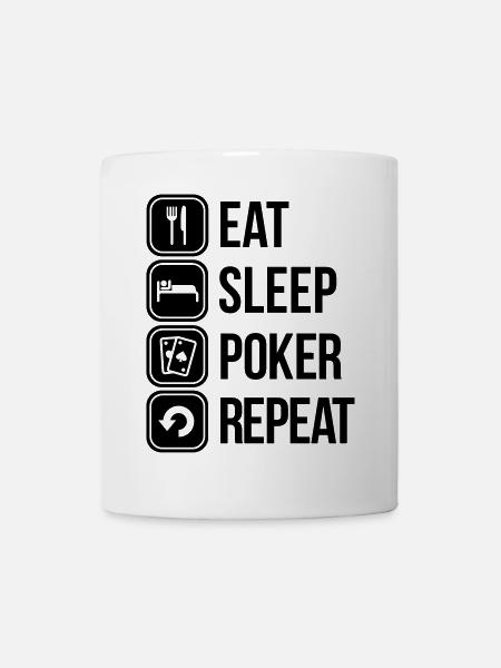 eat sleep poker repeat - Mug blanc - blanc