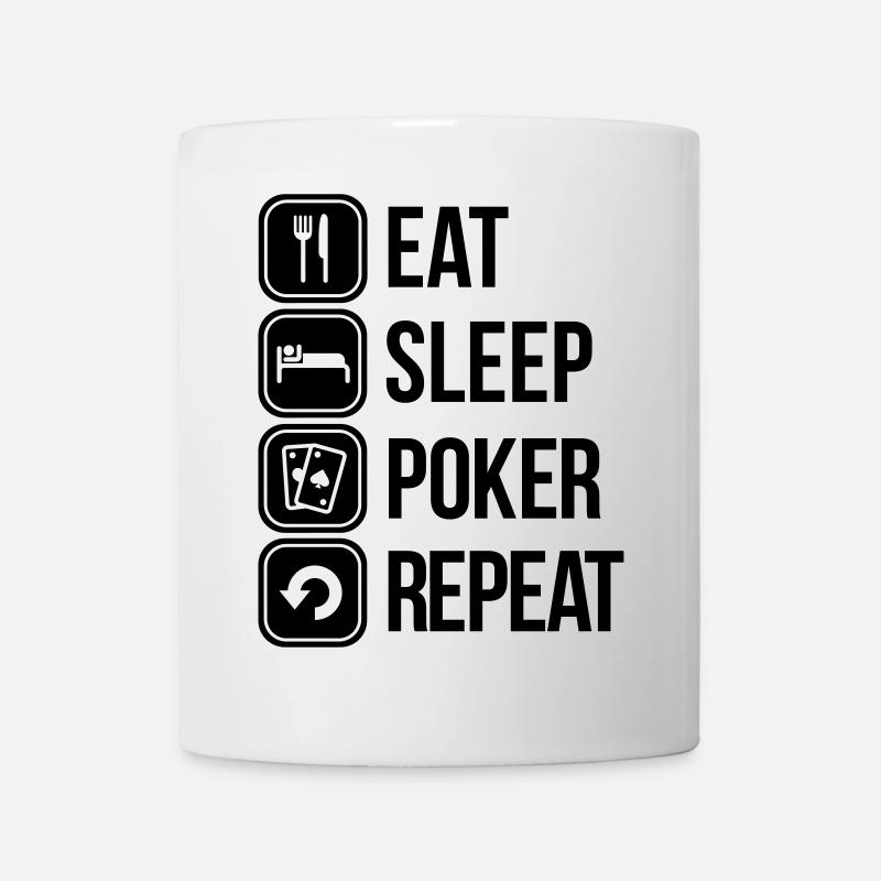eat sleep poker repeat - Mug blanc - blanc