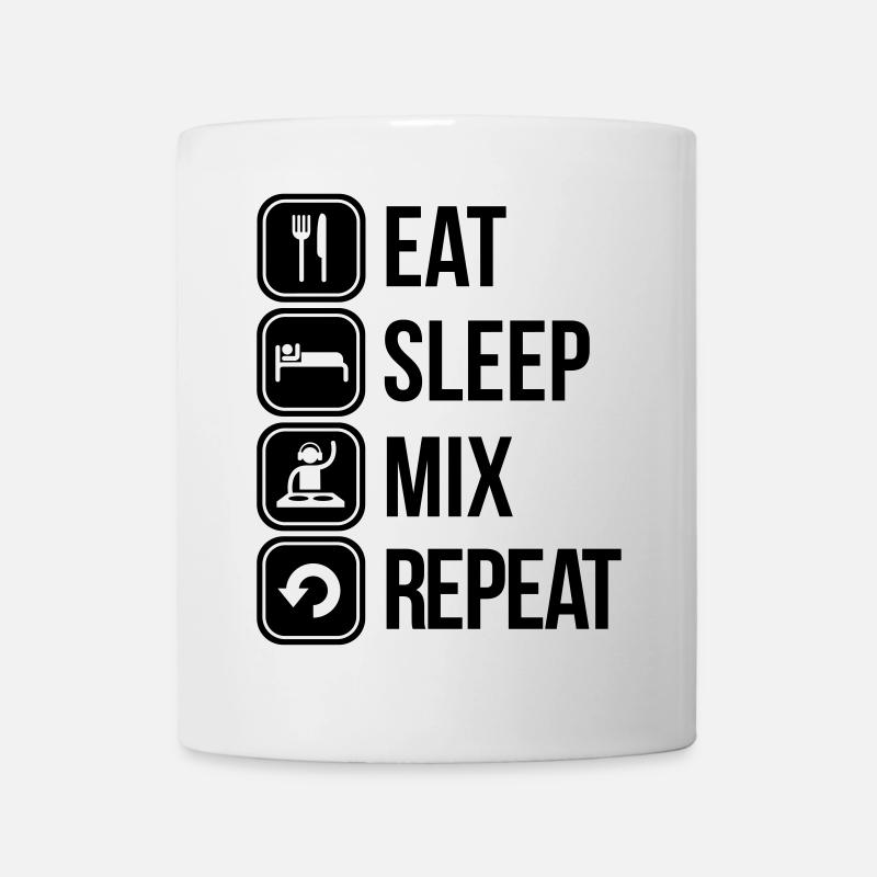 eat sleep mix repeat - Mug blanc - blanc