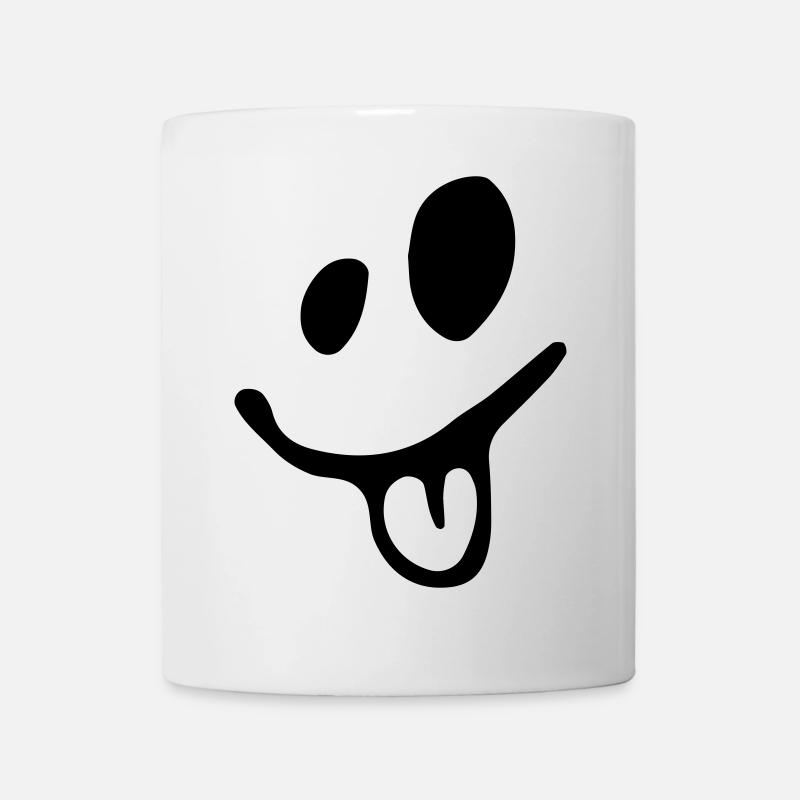 lachendes Gesicht zeigt dir die Zunge - Tasse - Weiß